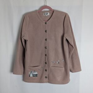 Vintage Graffiti dusted pink embroidered sweater